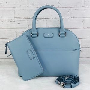 2PCS Kate Spade Carli Groove Street Satchel Wallet
